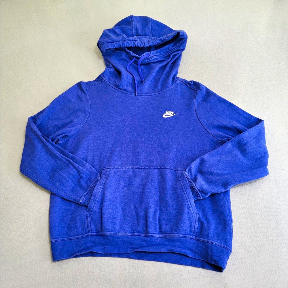 Nike Cowl Funnel Neck Blue Pullover Fleece Hoodie Size L